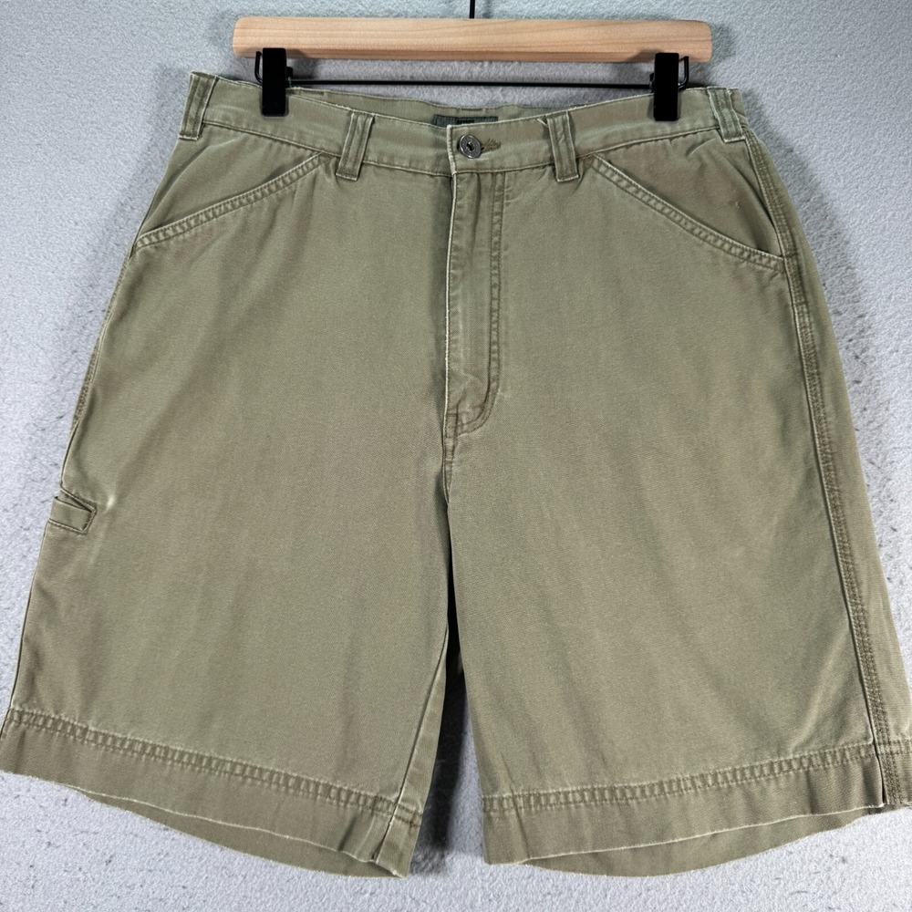 REI Cargo Chino Shorts Men 32 Brown Cotton Comfort Hike Trail Utility Outdoor 9"